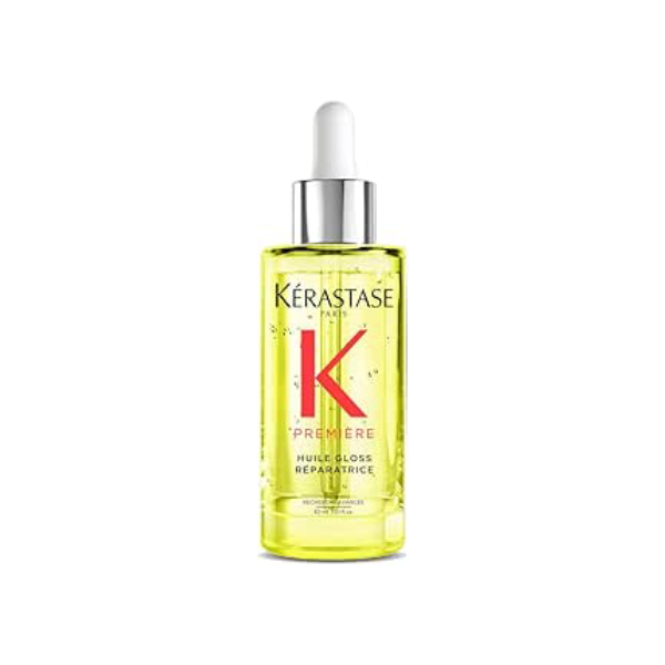 Kérastase Óleo Première Huile Gloss Réparatrice, Todos os tipos de cabelos danificados, Brilho Reparador, Sela pontas duplas, Com Ácido cítrico e Glicina, 30ml