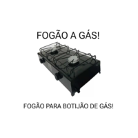 Fogão 2 Bocas Camping Preto Cozinha Botijão de Gás 13 kilos Glp Pop Misher