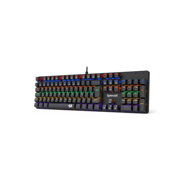 TECLADO MECÂNICO GAMER REDRAGON VALHEIM ILUMINAÇÃO RAINBOW PRETO SWITCH BROWN K608-R (PT-BROWN)