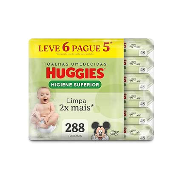 Huggies Lenços Umedecidos Higiene Superior Limpam 2x Mais 6 x 48 Un