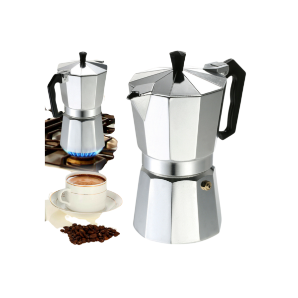 Cafeteira Italiana de Alumínio Café Expresso 3, 6, 9 Xícaras Cafeteira Italiana Moka Express Aço