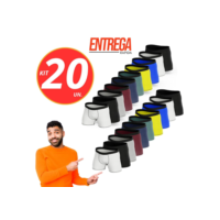 Kit Com 20 Cuecas Box Boxer Microfibra Resistente e Reforçada Adulto Masculino