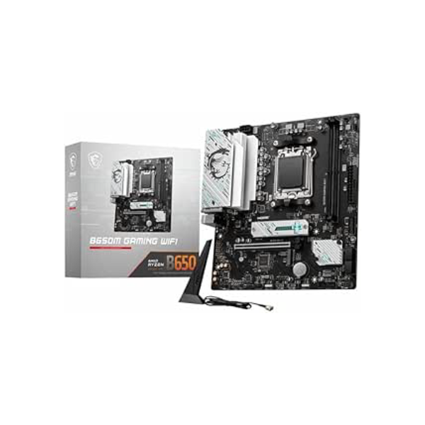 MSI Placa-mãe B650M GAMING WIFI, mATX - Suporta processadores AMD Ryzen série 7000, AM5 - DDR5 Memory Boost 7800+ MHz/OC, PCIe 4.0 x16, M.2 Gen4, Wi-Fi 6E