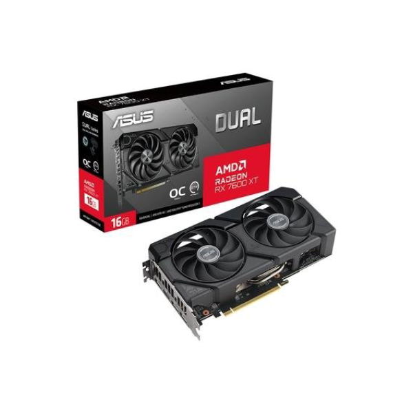 Placa de Vídeo RX 7600 XT OC ASUS AMD Radeon Dual O16G, 16GB GDDR6 - 90YV0K21-M0NA00