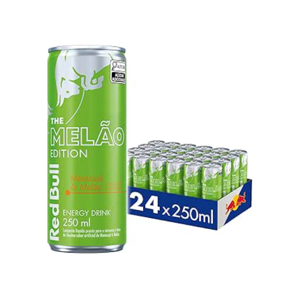 Pack de 24 Latas Red Bull Energético, Melão Edition, Maracujá e Melão 250ml