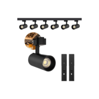 Kit Eletrificado Trilhos 2m + 6 Spots Led 30w Preto