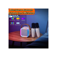Microfones Duplo Alto-falantes Mini Bluetooth portátil Karaokê Brincadeiras em Família