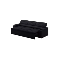 Sofá 3 Lugares Retrátil E Reclinável Pop 2,05m Cor Preto Desenho do tecido Velosuede