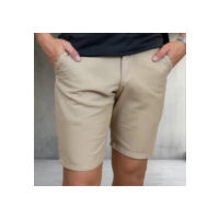 Bermuda Sarja Masculina Slim Chino Social Algodão 100% Vrn