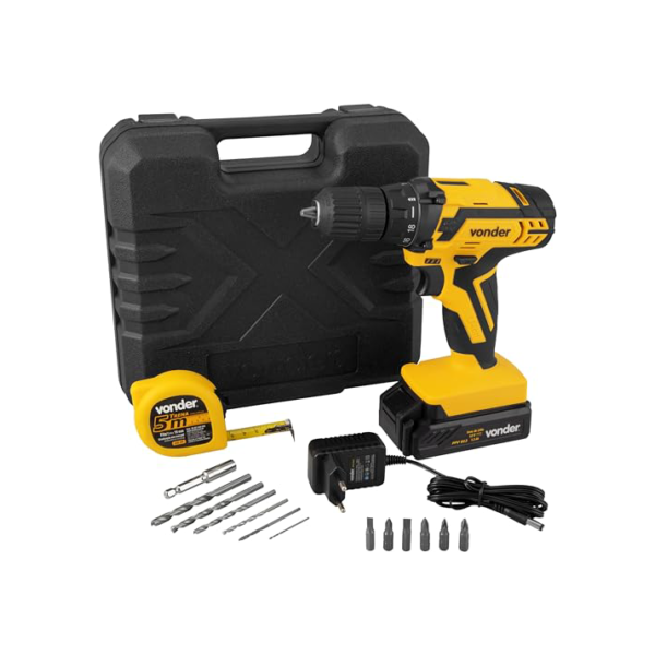Vonder Parafusadeira/Furadeira Com Bateria Carregador Bivolt Automático Pfv 012 12 V