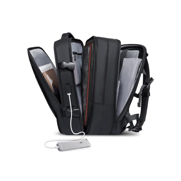 Romantic Crown Mochila de Viagem Expansivel Masculina Feminina, Mochila Para Notebook Executiva Impermeável Reforçada Cabo USB,Mochilas Trabalho Escola Viagens Presente（Preto）