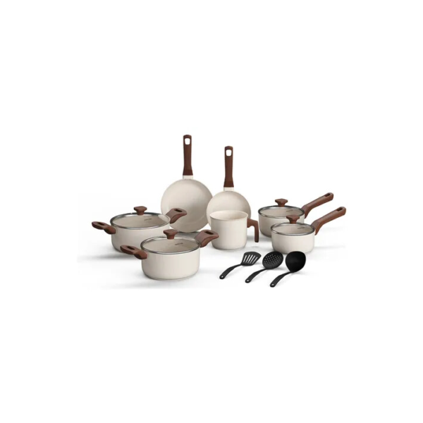 Jogo De Panelas Com 10 Peças Mimo Style Pratic Cook Mármol Cor Branco