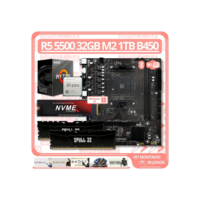 Kit Upgrade Gamer AMD Ryzen 5 5500 RAM 32GB SSD M2 1TB B450 W10 WIFI JOGOS Montado | SPULL 32
