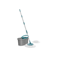 Mop FIT Giratório com 2 refis microfibra, balde com 8 litros, MOP5010, Flash Limp