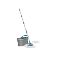 Mop FIT Giratório com 2 refis microfibra, balde com 8 litros, MOP5010, Flash Limp