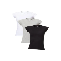 Kit Com 3 Camisetas Femi Slim Básicas Gola Redonda Hering