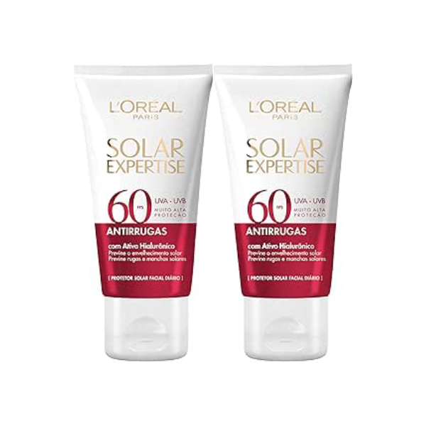 Kit L'Oréal Paris Solar Expertise Protetor Facial Antirrugas Fps 60 40g - 2 unidades