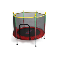 Cama Elástica Infantil Pula Pula Trampolim 1,40 M Playground Lona de salto Preto Proteção de molas Vermelho