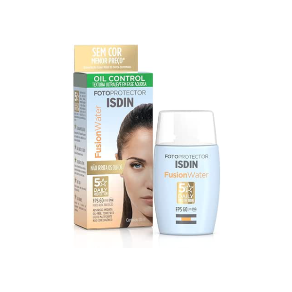 ISDIN Protetor Solar Facial Fusion Water 5 Stars Fps 60 Sem Cor - 30Ml