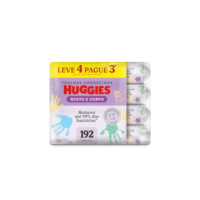 Lenços Umedecidos Huggies One & Done Leve 4 Pague 3 - 192 unidades, Huggies, Verde, pacote de 4