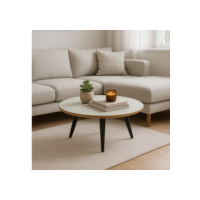 Mesa Mesinha de Centro Retrô Redonda 27cm ou 45cm Sala Recepção Escritório Fácil Montagem Promoção