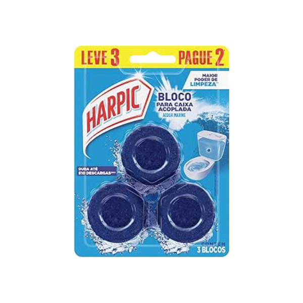 Harpic Limpador e Aromatizador Sanitário para Caixa Acoplada Marine 3 unidades