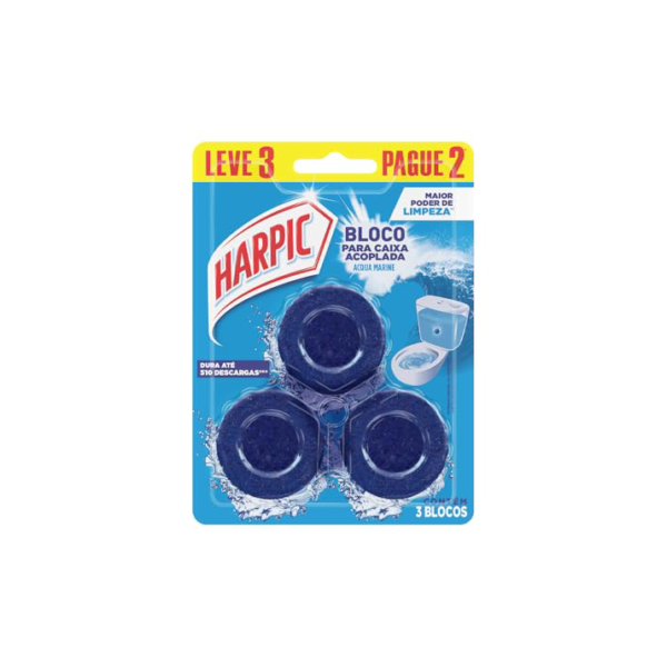 Harpic Limpador e Aromatizador Sanitário para Caixa Acoplada Marine 3 unidades