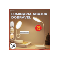 Kit 4 Luminária de Mesa Abajur Led Dobrável 3 Tons de luz suporte articulado Recarregável USB Bivolt