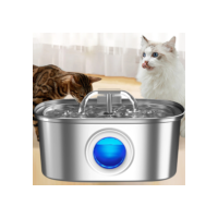 Newpet 3.2L Bebedouro De Água Para Gatos Fonte 5V Em Aço Inoxidável Dispensador De Estimação Janela Transparente Design
