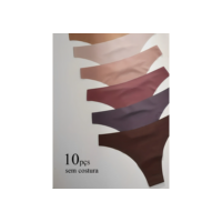 Kit 10 Calcinha Sem Costura Tanga Feminina Corte a Laser Lingerie Conforto