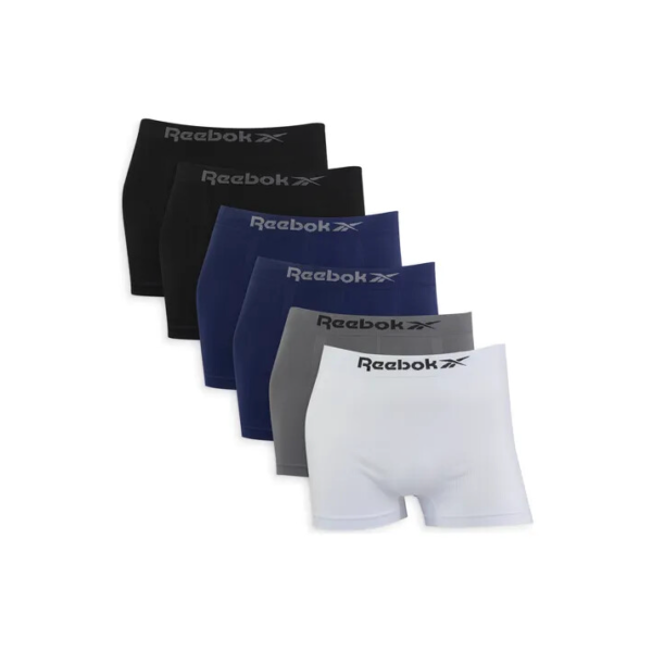 Kit 6 Cuecas Reebok Boxer Box Sem Costura Microfibra Adulto