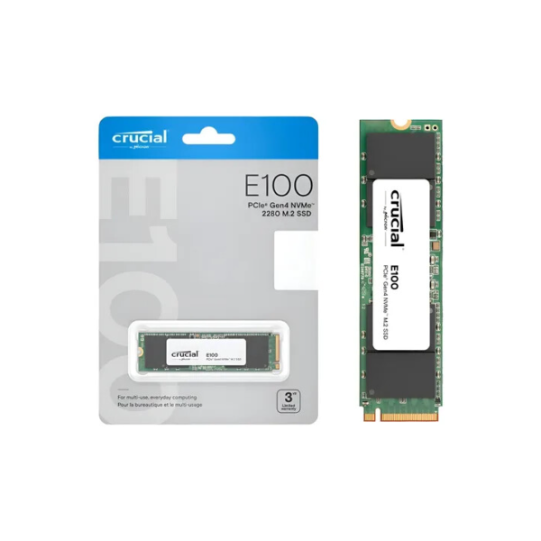 Ssd Crucial 480 Gb Nvme E100 Pciex 4.0 M.2 2280 Ct480e100 Verde