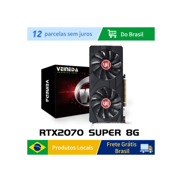 Veineda-placa gráfica rtx 2070 super, 8gb, gddr6, 256bit, preto, 2070 s, pci-e3.0 x 16, para pc