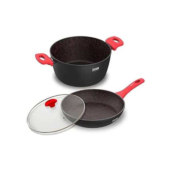 Panelas Ichef Home Sauté Grand e Family Size com Tampa de Vidro 24Cm Vermelha