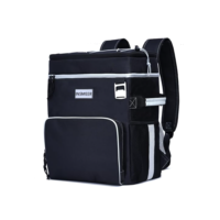 INSMEER Mochila térmica, refrigerador de praia isolado grande refrigerador de acampamento macio à prova de vazamento (Preta)
