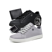 Kit 2 Tênis Masculino Polo Fran Sapatênis Básico Casual Com Carteira Cinto e Relógio London