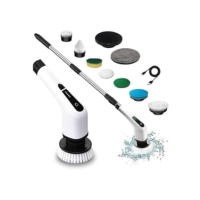 Escova de Limpeza Elétrica 360º Recarregável Multiuso 9 em 1 MOP Automático para Limpeza Profunda de Pisos, Azulejos e Superfícies