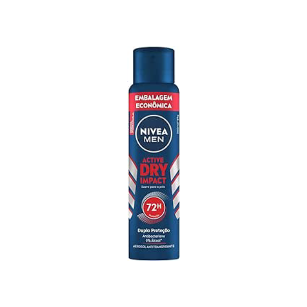 NIVEA MEN Desodorante Antitranspirante Aerossol Dry Impact 200ml - Alta proteção eficaz de 72 horas contra suor e mau odor, 2x mais ativos antitranspirantes e frescor o dia todo
