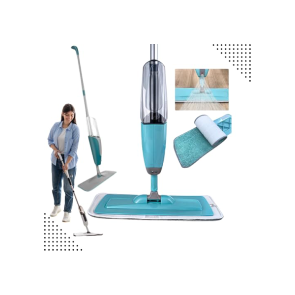 Mop Spray 3 em 1 com Reservatório 400ml - Esfregão Mágico para Limpeza Completa: Lava, Enxágua e Seca