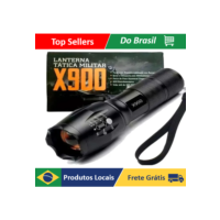 Lanterna Tática Militar X900 Profissional com Zoom Sinalizador Recarregável Luz Camping
