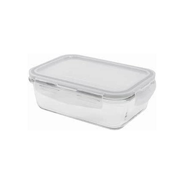 Oikos - Pote de Vidro 840ml Hermético com Trava Retangular