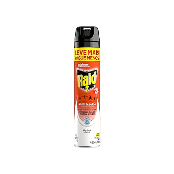 Raid Inseticida Aerossol Multi-Insetos Base Água Leve Mais Pague Menos 420Ml