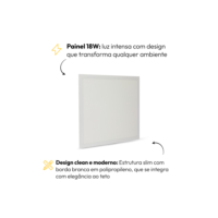Kit 10 Painel Led Plafon 18w ou 25w 6500k Branco Frio Bivolt Embutir/Sobrepor Branco Alut By Avant