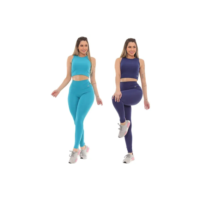 Kit C/ 2 Conjunto Blackout Moda Fitness Zero Transparencia