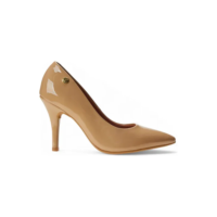 Scarpin Feminino Clássico Verniz Bege Vizzano