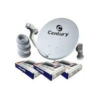 Kit Antena Century com 3 Receptores, Midiabox B7 com Fonte Externa, Parabólica de 60 cm, Banda KU
