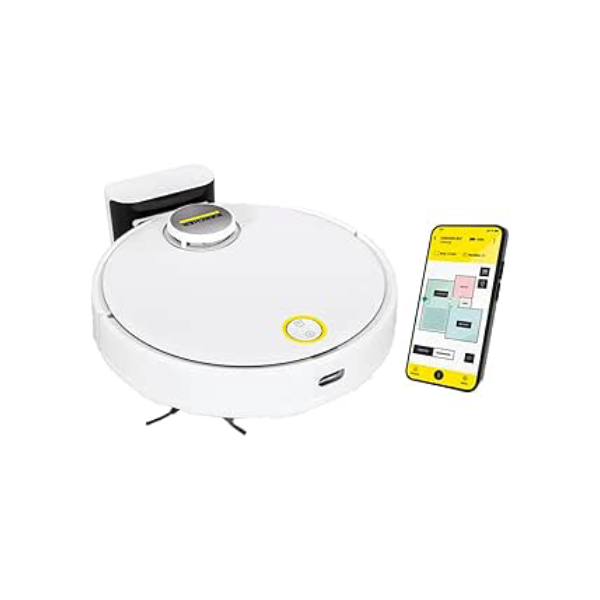 Kärcher Robô Aspirador de Pó RCV 3 com Mapeamento Inteligente, Aspira e Passa Pano. Controle via Aplicativo. Autonomia de 120 min. Navegação a Laser LiDAR e Sensor 360° - Bivolt