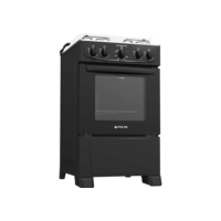 Fogão Atlas 4 bocas preto com forno limpa fácil Coliseum Plus - Forno 50L