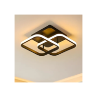 Luminaria Plafon Teto Quadrado Luz Led 24w Grande 33x33cm Preto