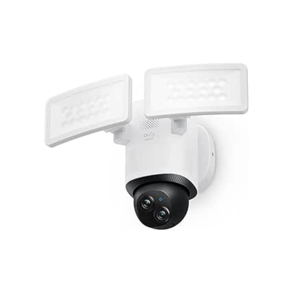 Eufy Cam E340 Câmera De Segurança Wi-Fi Dual Band (2.4/5GHz) Exterior, 360° PTZ, Gravação 24/7, 2000 Lúmens, Detecção de Movimento + Sirene Integrada, Câmera Dupla, Sem Taxa Mensal, Branco